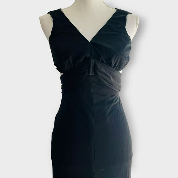 Lilli Diamond Dress Body Con Black Sleeveless Crop Split Size XS Vintage - Picture 2 of 10